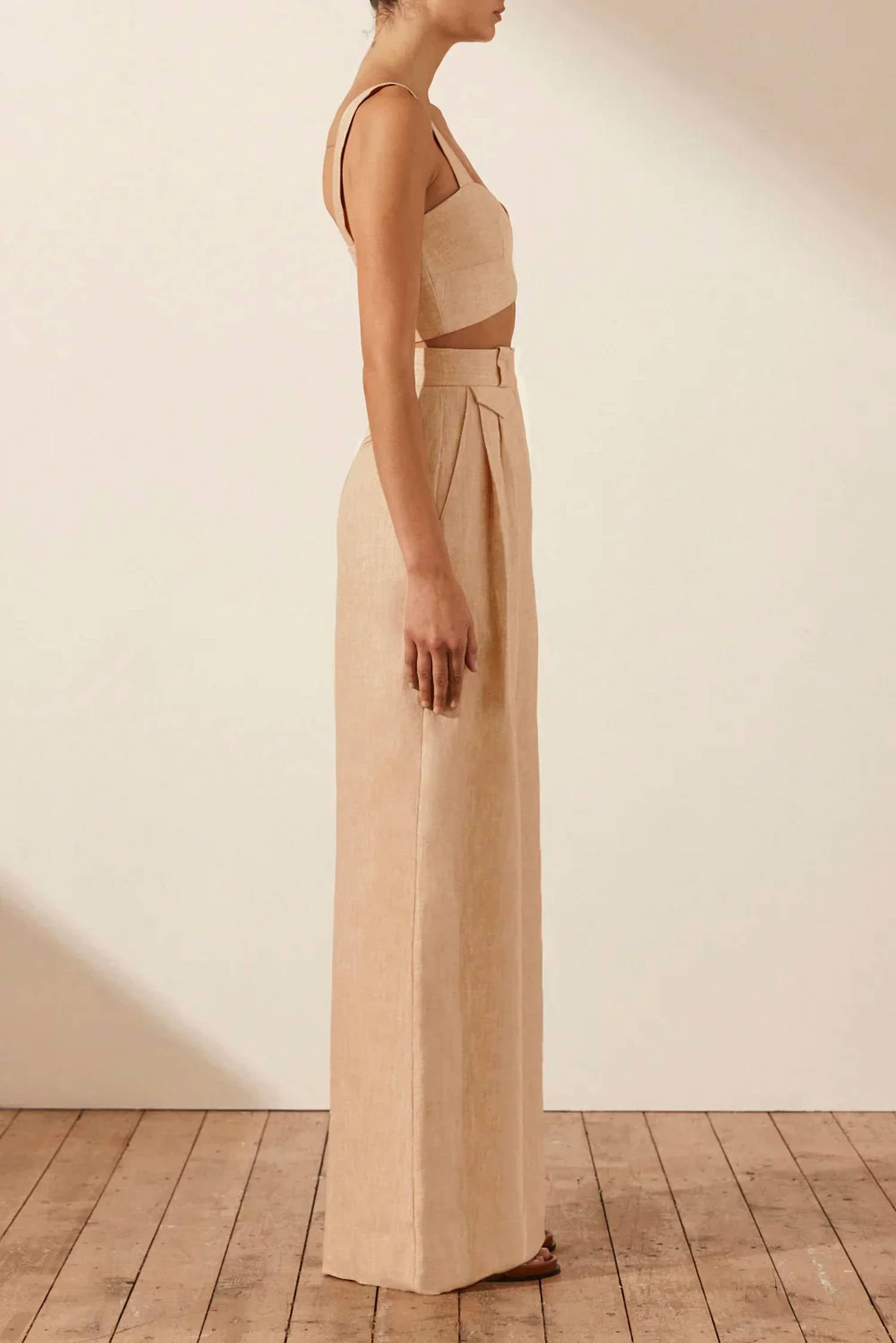 Shona Joy - Amanda Linen Crossover Bralette Top