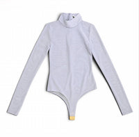 Mariandree Gaitan - Caroline Sheer Mesh Mock Neck Bodysuit