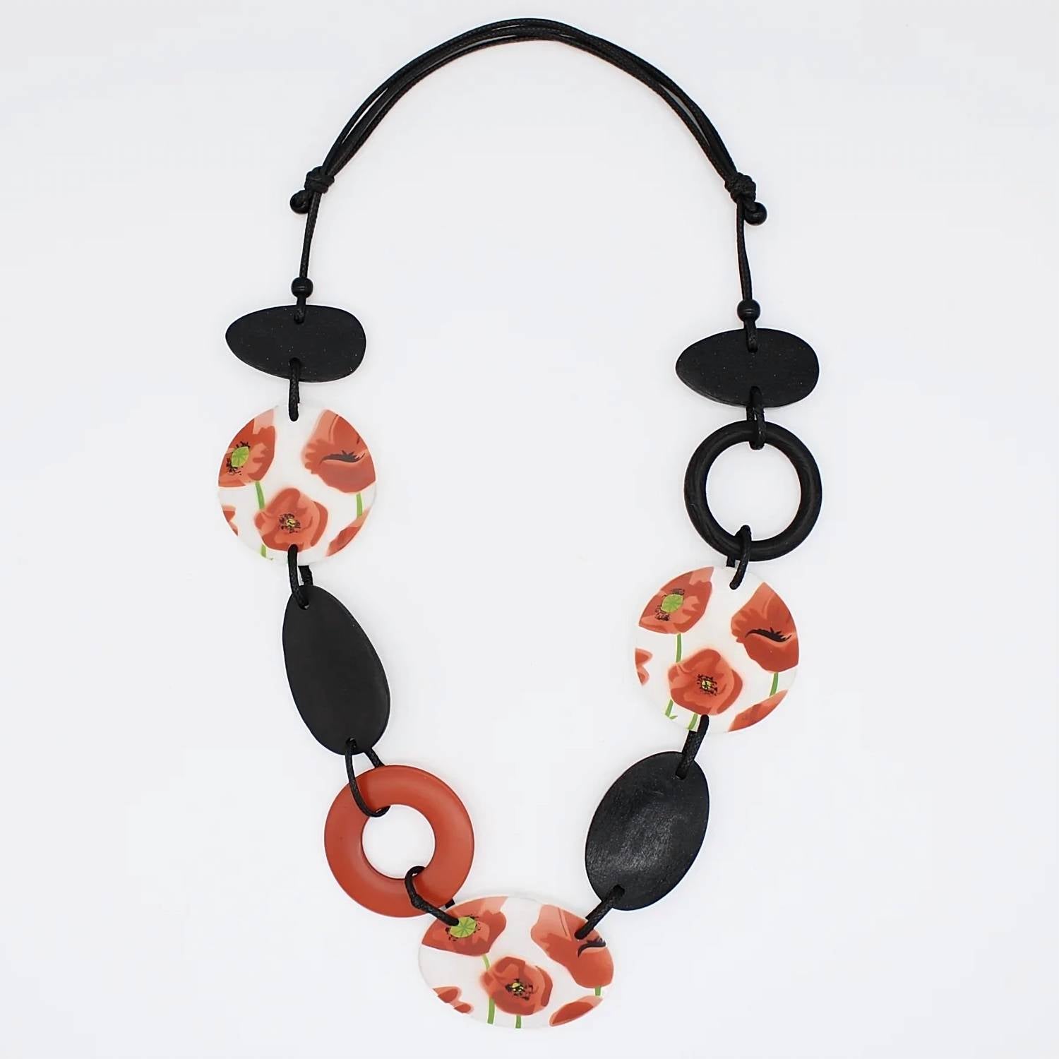 Sylca Designs - Women's Artful Poppies Gracie Necklace