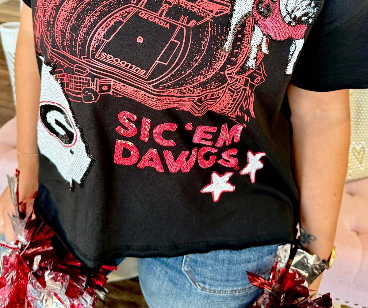 Stewart Simmons - Georgia Fourth Quarter Sequin Tee