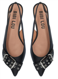 Bibi Lou Women's Samira Flat Shoe in black - women's flats - detail view