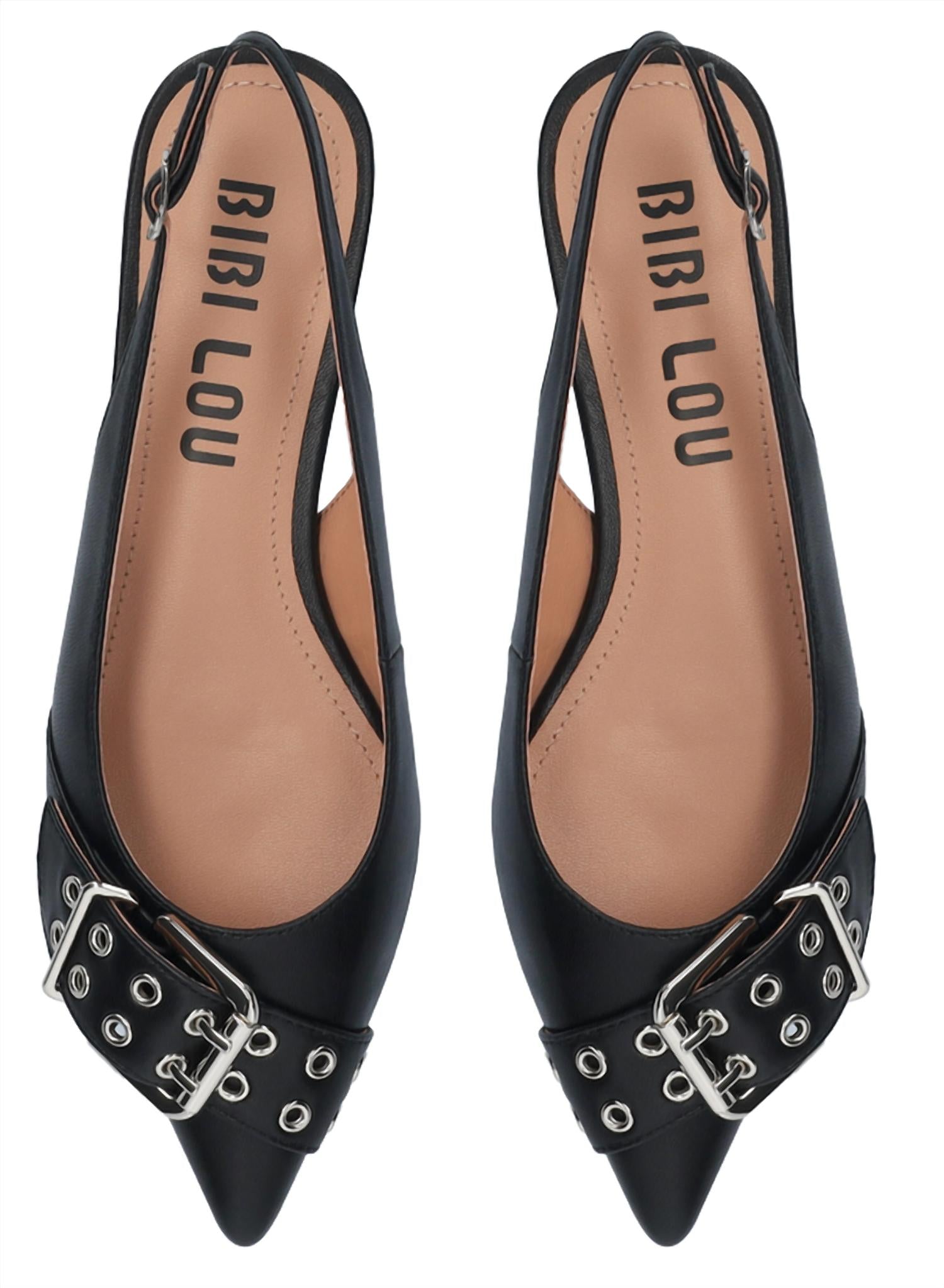 Bibi Lou Women's Samira Flat Shoe in black - women's flats - detail view