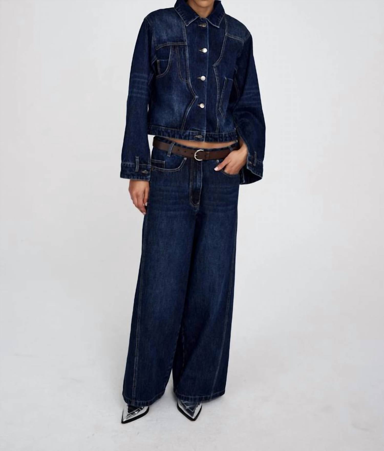 Rabens Saloner - Lane Patchwork Denim Wide Leg Pants