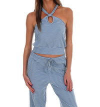 Bailey Rose - Women's All That And More Stripe Halter Top