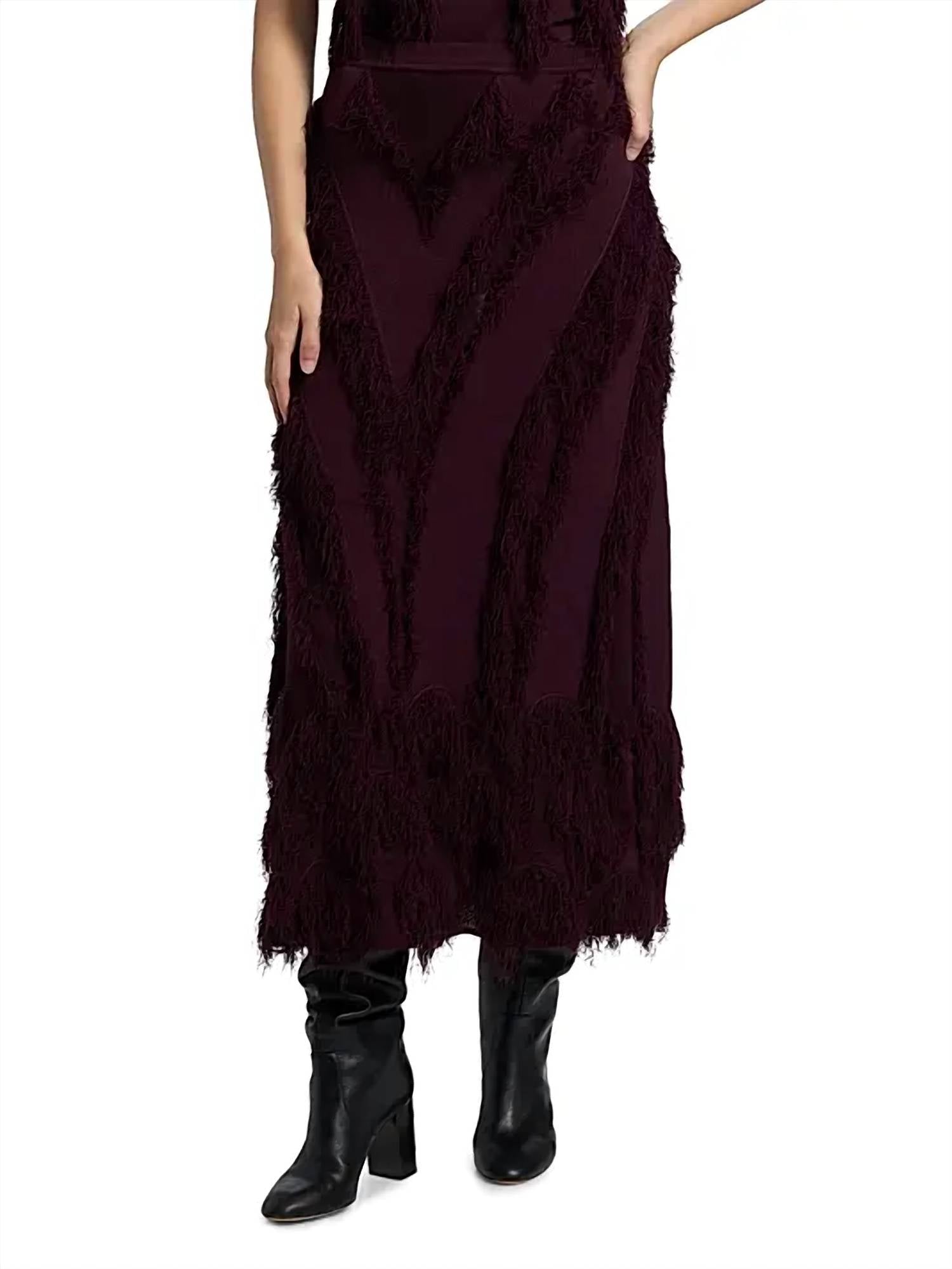 Ulla Johnson Astrid Knit Maxi Skirt in mahogany - women's skirt