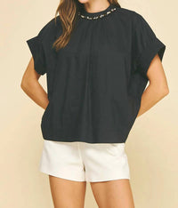 Pinch - Cotton Blouse With Seashell Detail