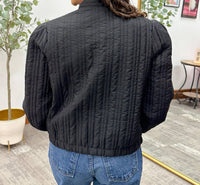 Blu Pepper - Velvet Flower Quilted Jacket