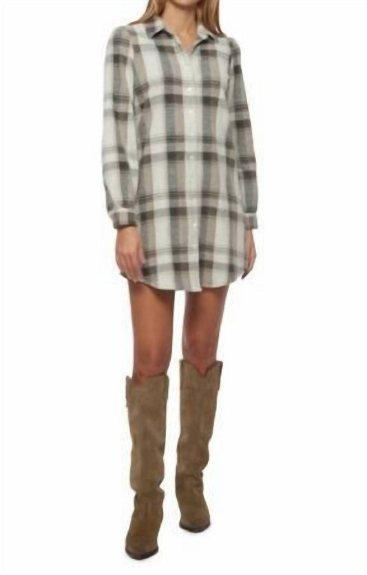 Flags & Anthem - Stylish Western Knit Flannel Dress