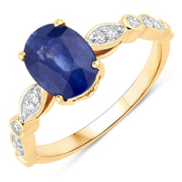 Diana M Jewels Women's Oval Natural Sapphire Fashion Ring (2.47 Ct) - Classic Plus in 18k yellow gold - women's jewelry