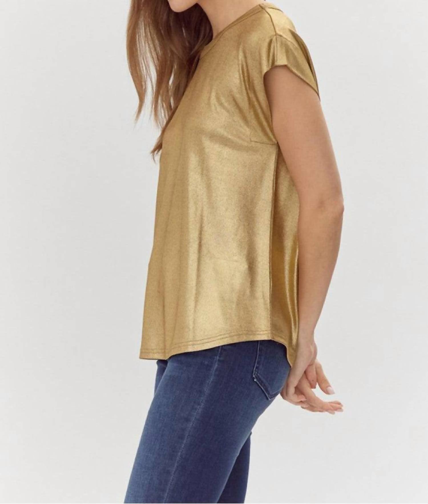 Jodifl - Crew Neck Cap Sleeve Top