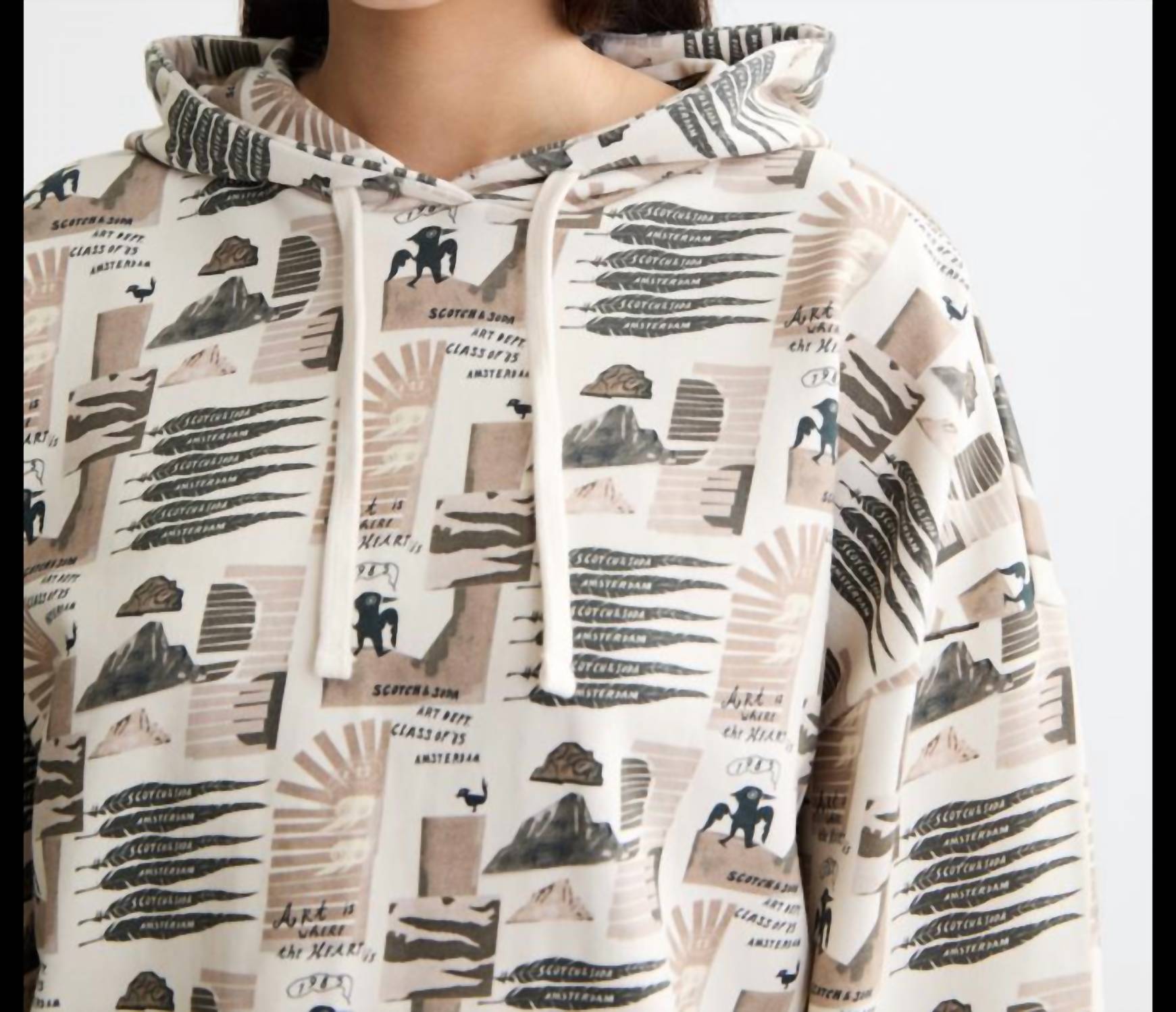 Scotch & Soda - All Over Printed Oversized Fit Hoodie