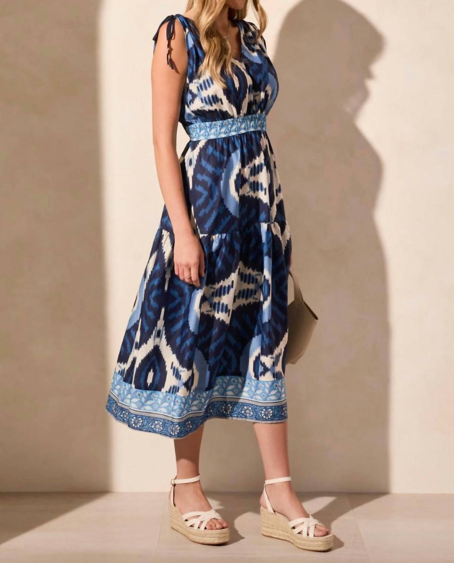 Tribal - Tie Shoulder Midi Dress