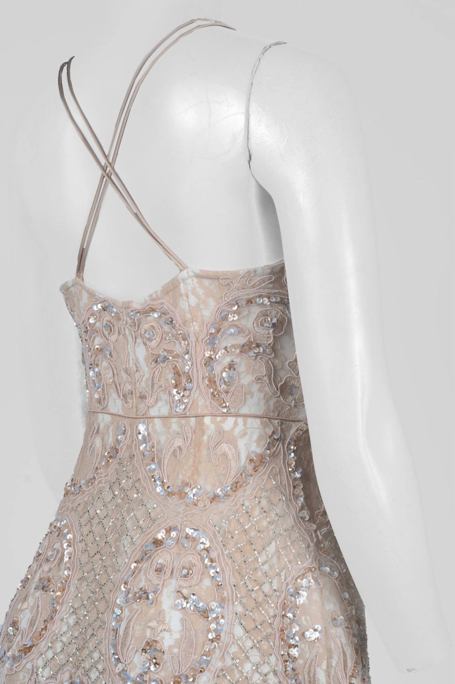 Aidan Mattox - Halter-style Embroidered Beaded Dress