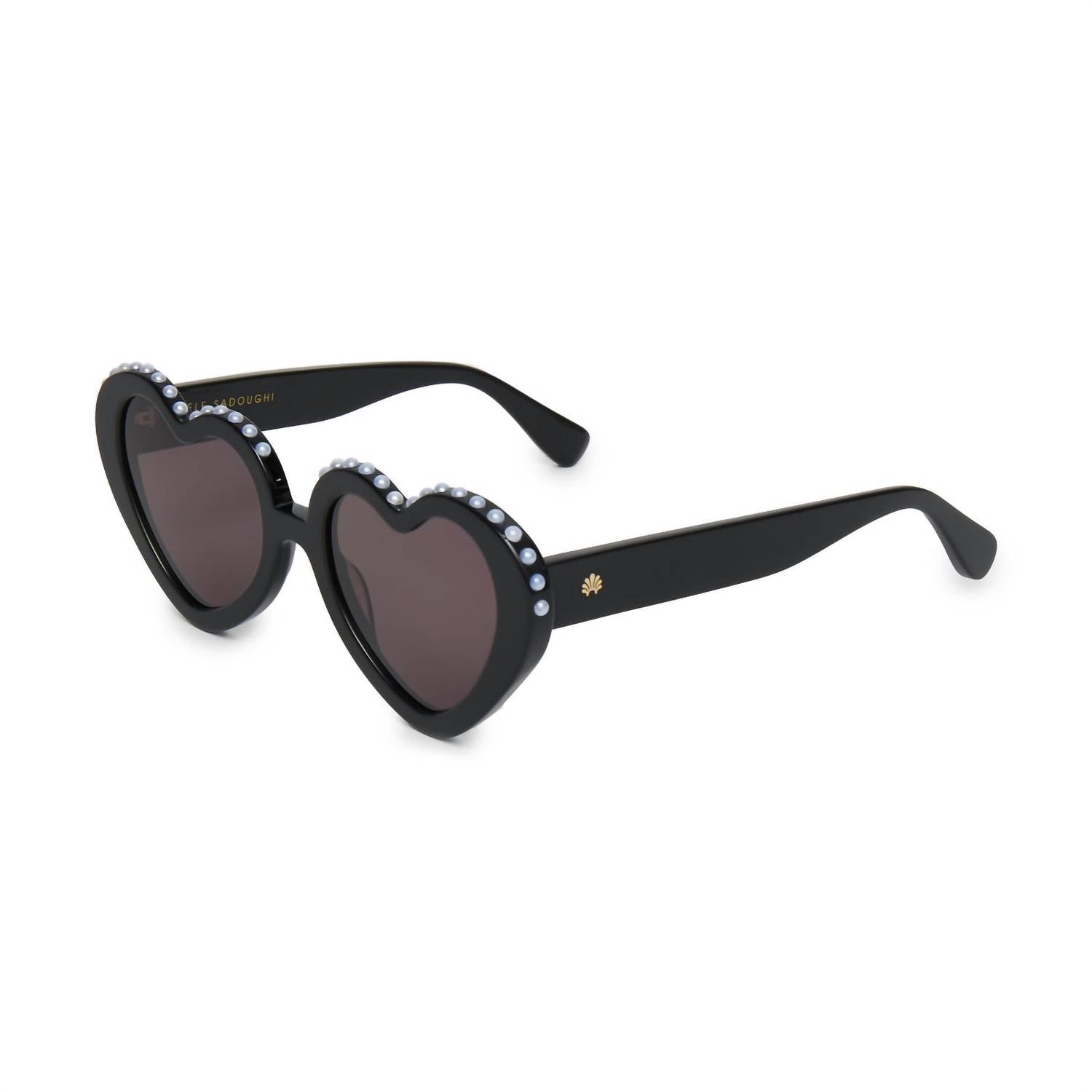 Lele Sadoughi - Women's Heart Non Polarized Pearl Sweetheart Sunglasses