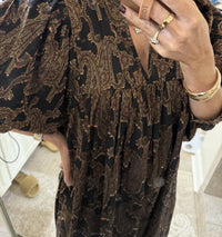 Never A Wallflower - Paisley High Neck Midi Dress