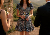 Angie - Floral Print Short Sleeve Dress