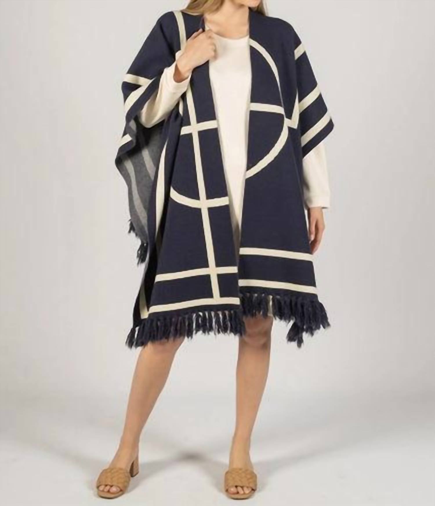 Before You Collection - Fringed Geometric Pattern Shawl