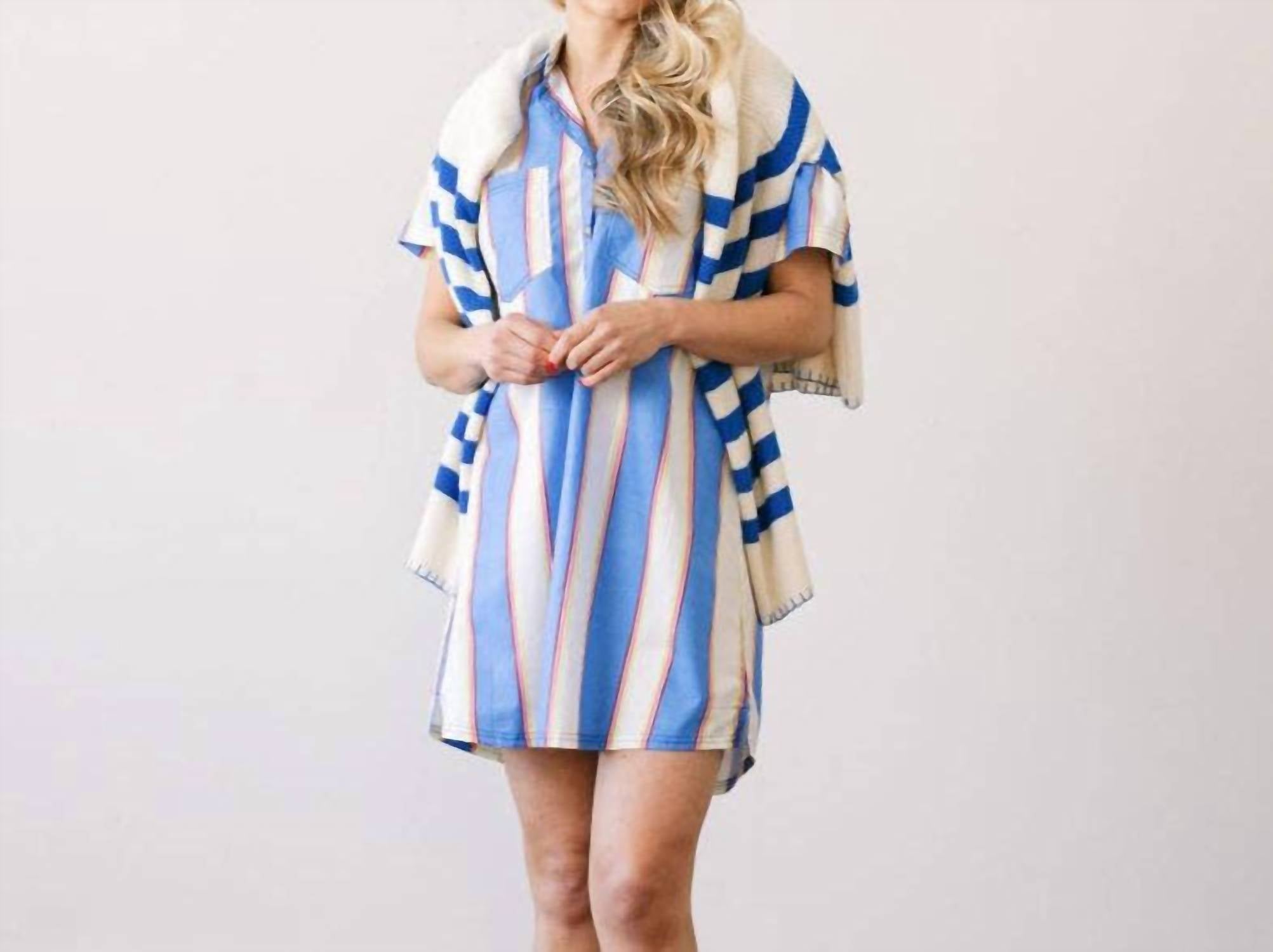 Sunshine Tienda - Isla Cabana Stripe Getaway Mini Dress