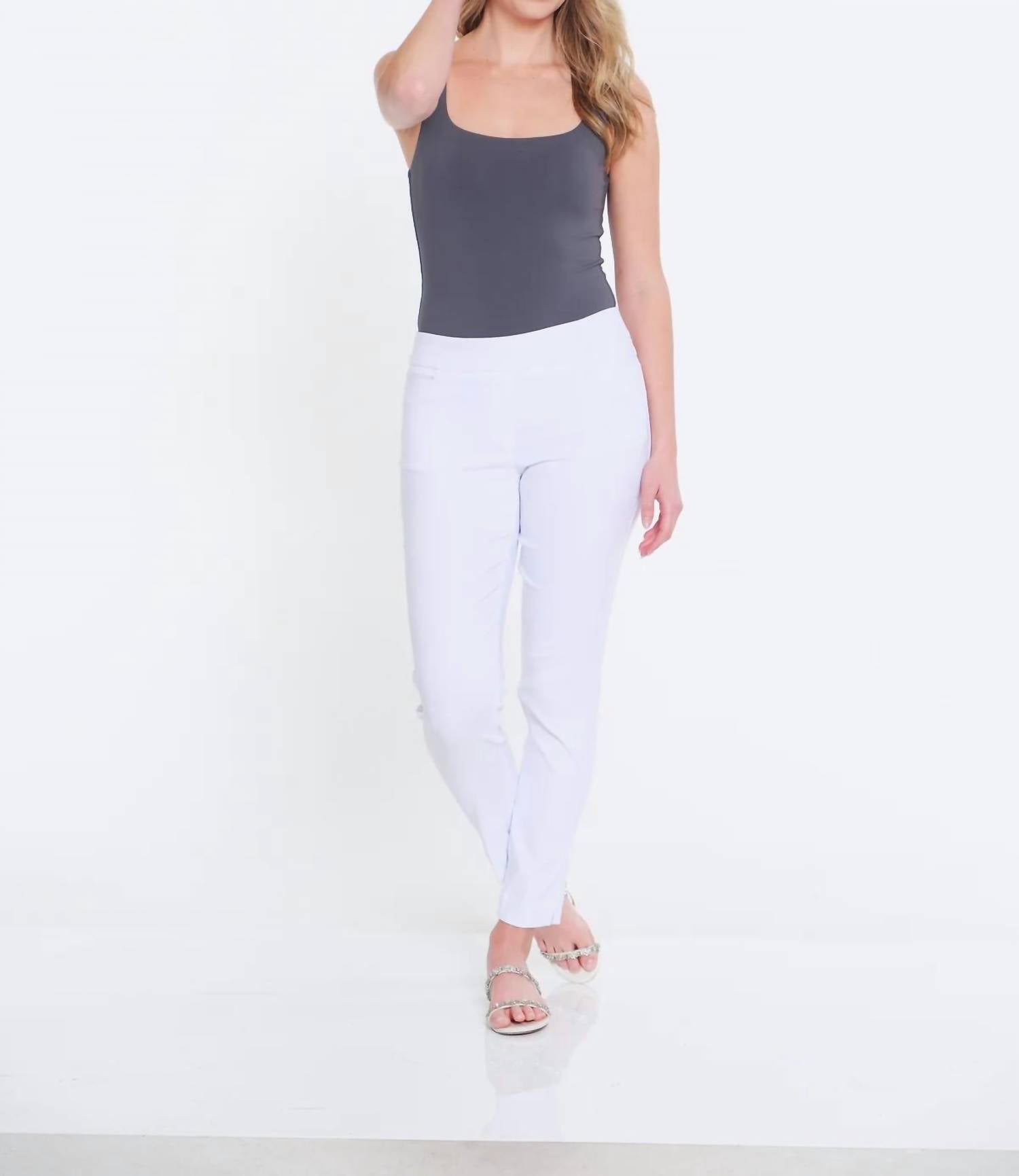 Multiples - Pull-on Ankle Pants With Front And Back Pockets