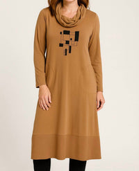 Inoah - Russet Cowl Neck Dress