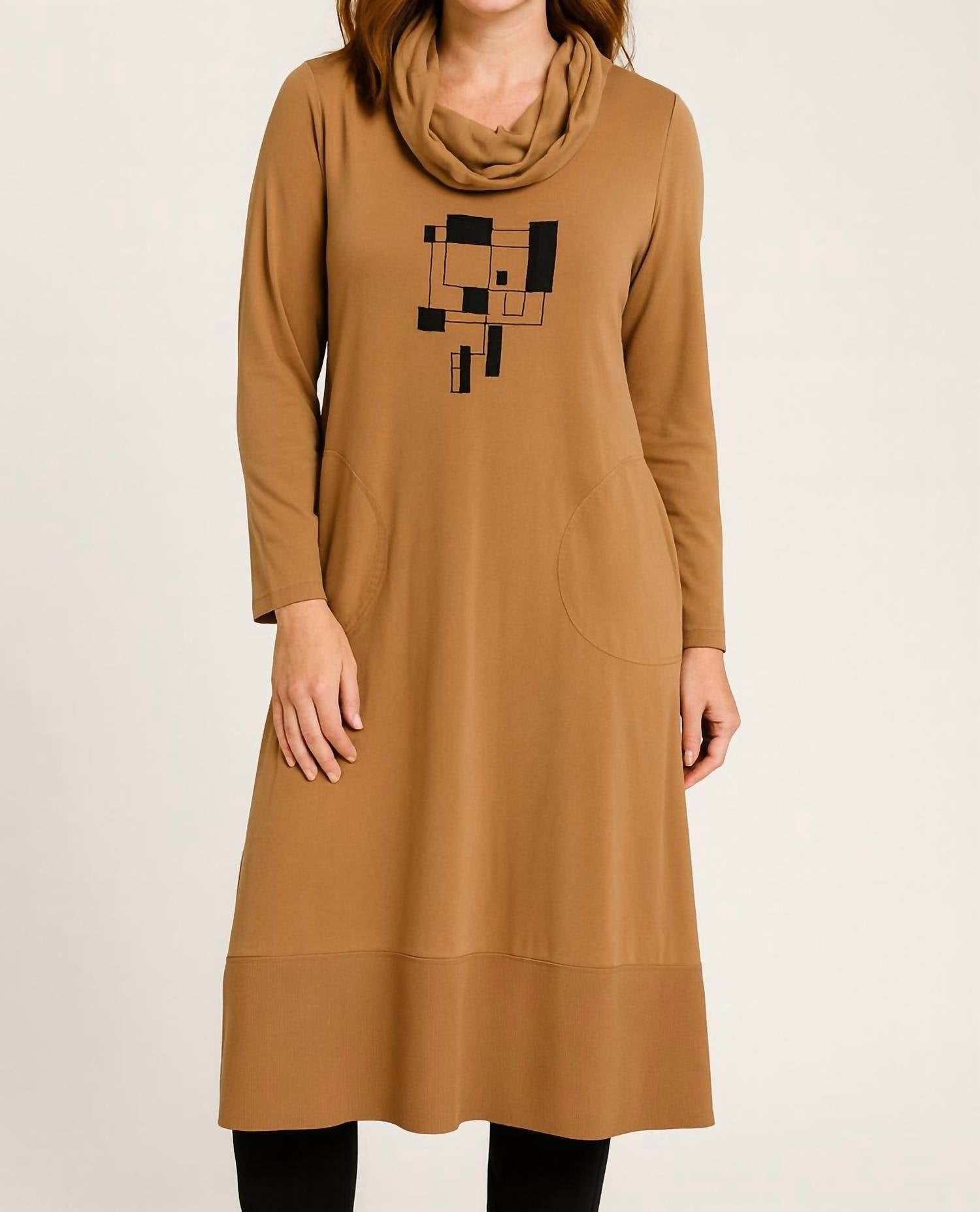 Inoah - Russet Cowl Neck Dress