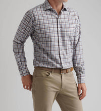 PETER MILLAR Waynesville Performance Flannel Shirt in winter ivory - men's shirt