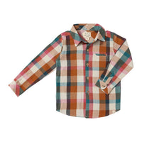 ME & HENRY Boy's Atwood Woven Shirt in blue - kids' shirt - detail view