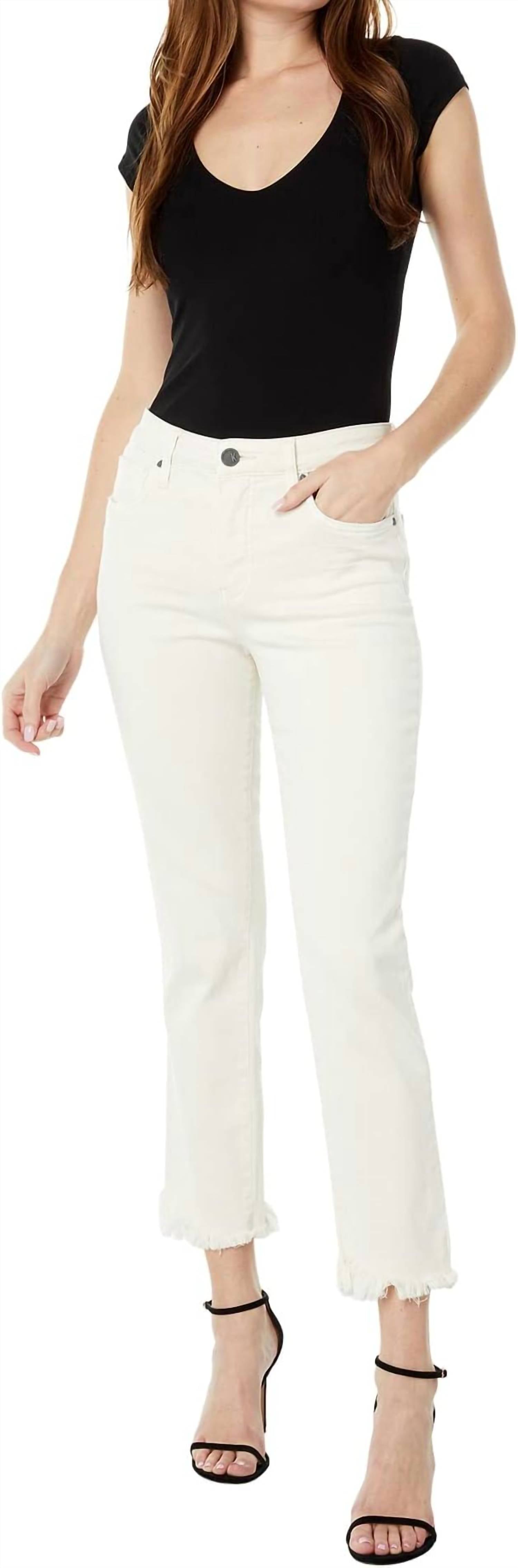 Kut From The Kloth - Reese High-rise Fab Ab Ankle Straight Raw Hem Jeans