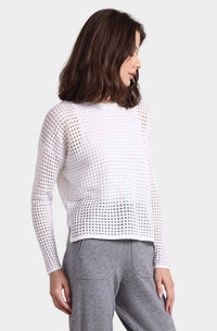 Minnie Rose - Cotton Cashmere Open Stitch Pullover Top
