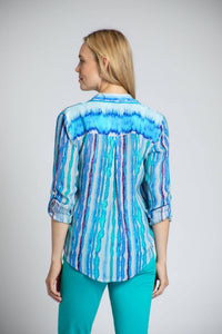 Apny - Roll Sleeve Button Up Top