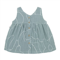 One More In the Family Girl's Camelia Dress in the family girl s camelia dress in shark - kids' dress - detail view