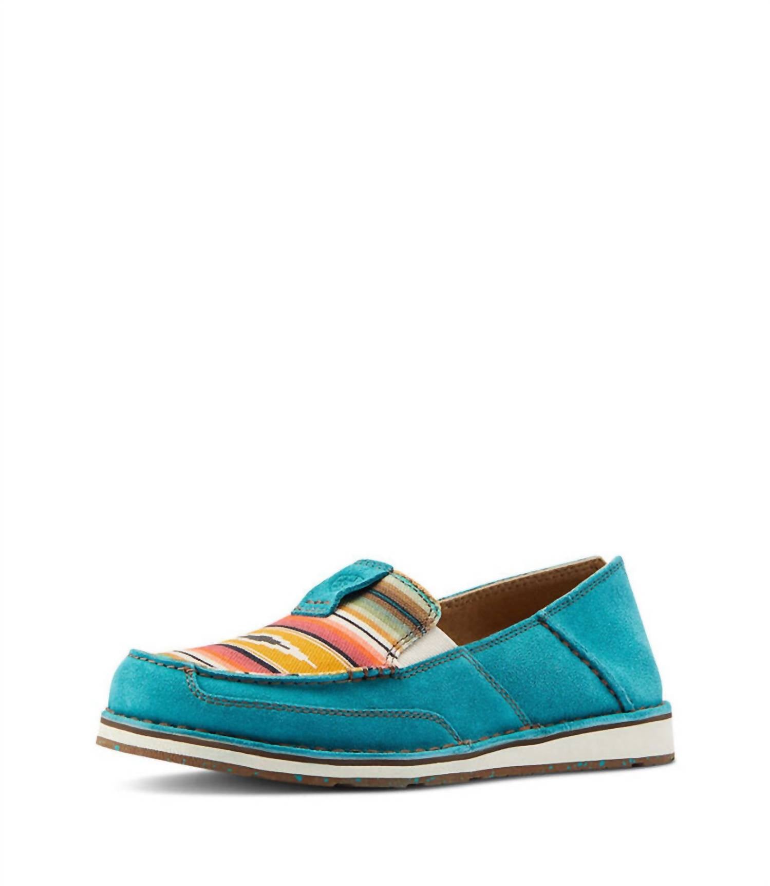 ARIAT Women's Cruiser Shoe in teal suede - women's flats