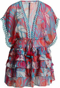 Ramy Brook Marisa Floral Cover-up Dress in floral flame multi - women's swimwear - view 6