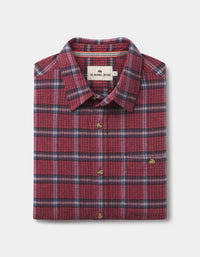 The Normal Brand Hudson Double Brushed Flannel Shirt in mineral red plaid - men's shirt - view 6