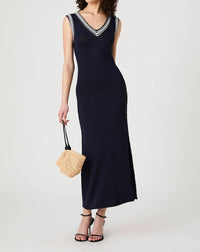 French Connection - Sage Knit V-neck Midi Dress