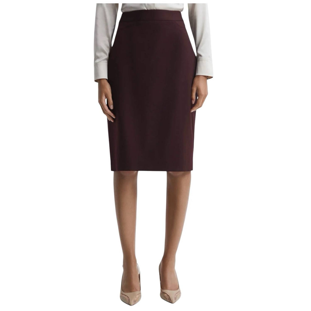 Reiss - Jade Wool Blend Tailored Skirt
