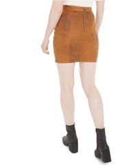 Free People - Rumi Ruched Faux Leather Skirt