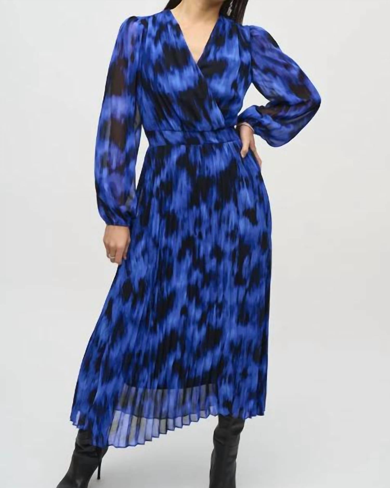 Joseph Ribkoff - Chiffon Abstract Print Midi Dress