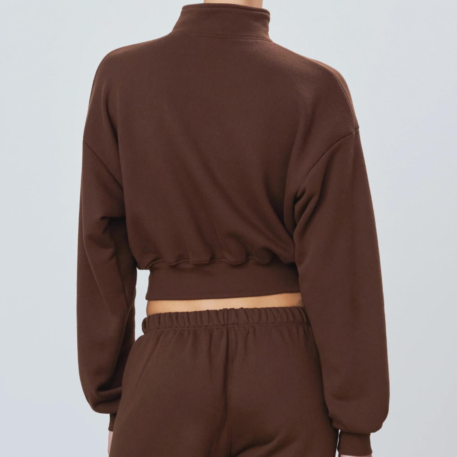 Eterne - Cropped Half-zip Sweatshirt