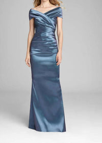 Teri Jon Ruched Gown in slate - women's dress