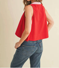 Tcec - Relaxed Cotton Poplin Collar Top