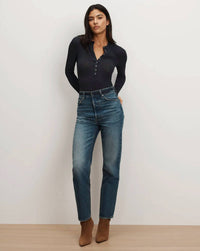 Veronica Beard - Drexler Ribbed Henley Top