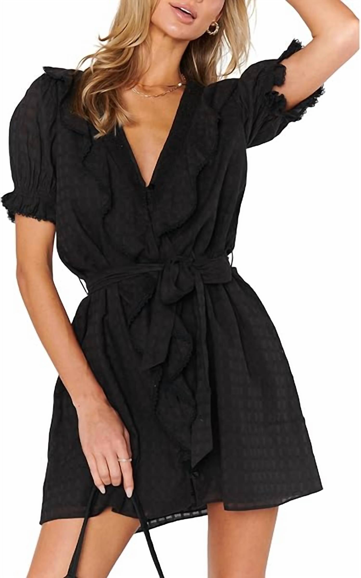 Show Me Your Mumu Marissa Mini Dress in black voile - women's dress