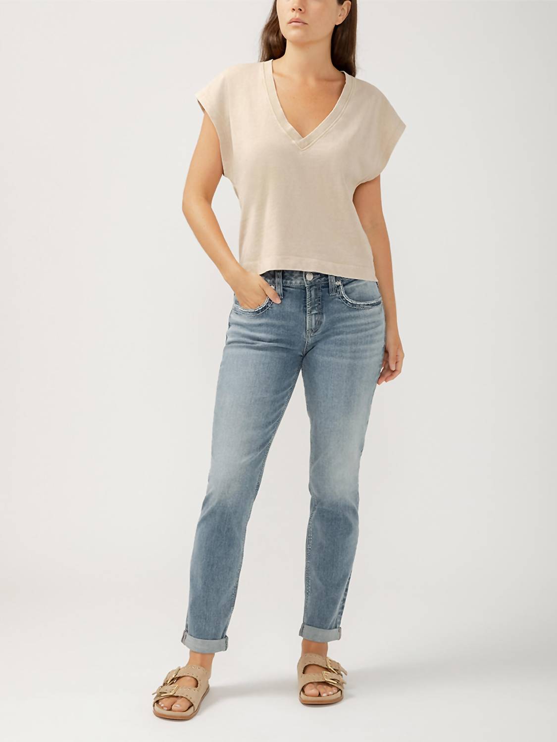 Silver Jeans Co Boyfriend Mid Rise Jean in indigo - women's jeans