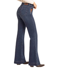 Rock & Roll Denim High Rise Trouser Jean in dark wash - women's pants - detail view