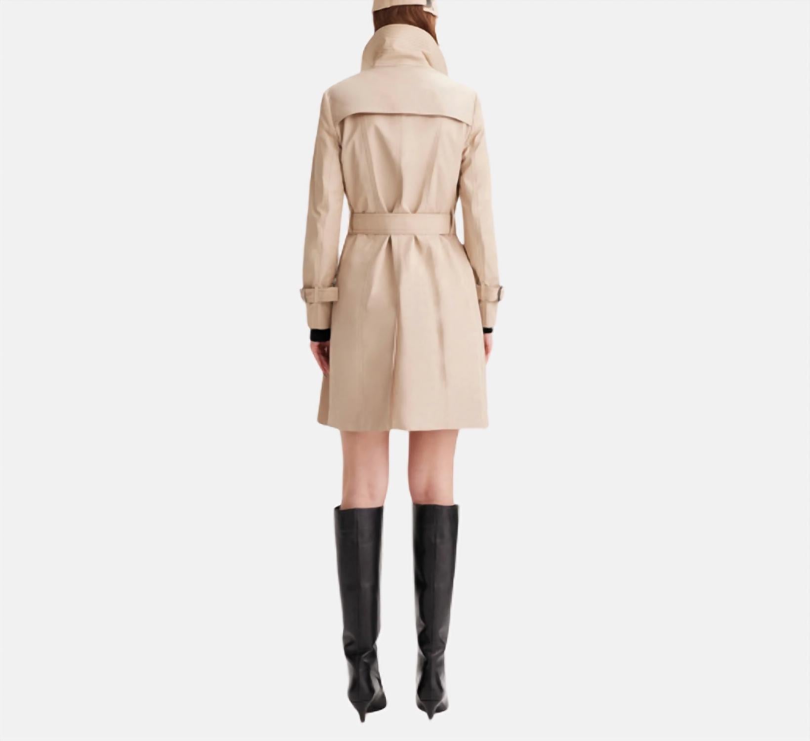 THEO the Label Chloe Double Breasted Trench Coat in sustained grey - women's jacket - detail view