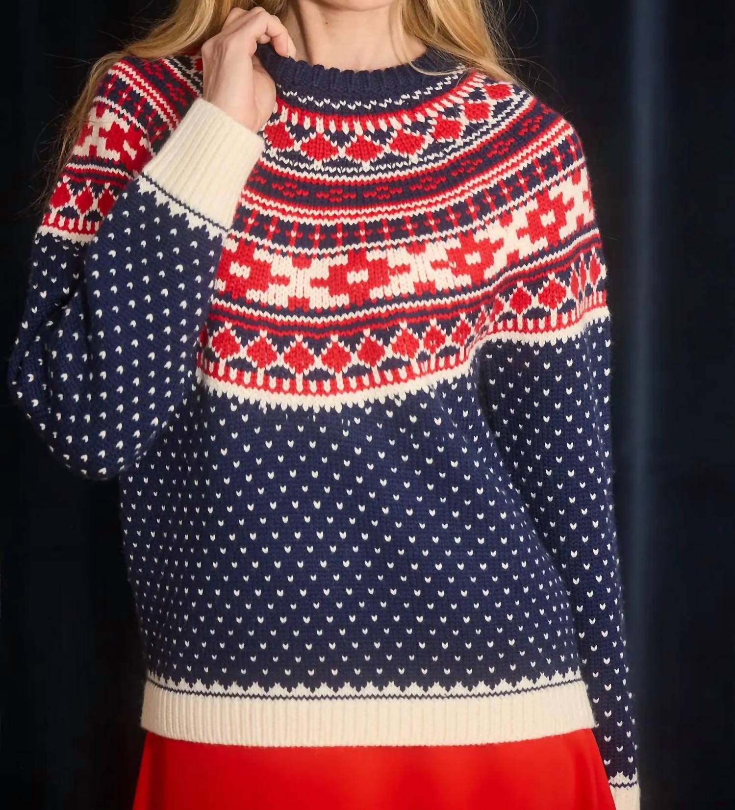 HUNTER BELL Josie Sweater in st moritz fairisle - women's sweater