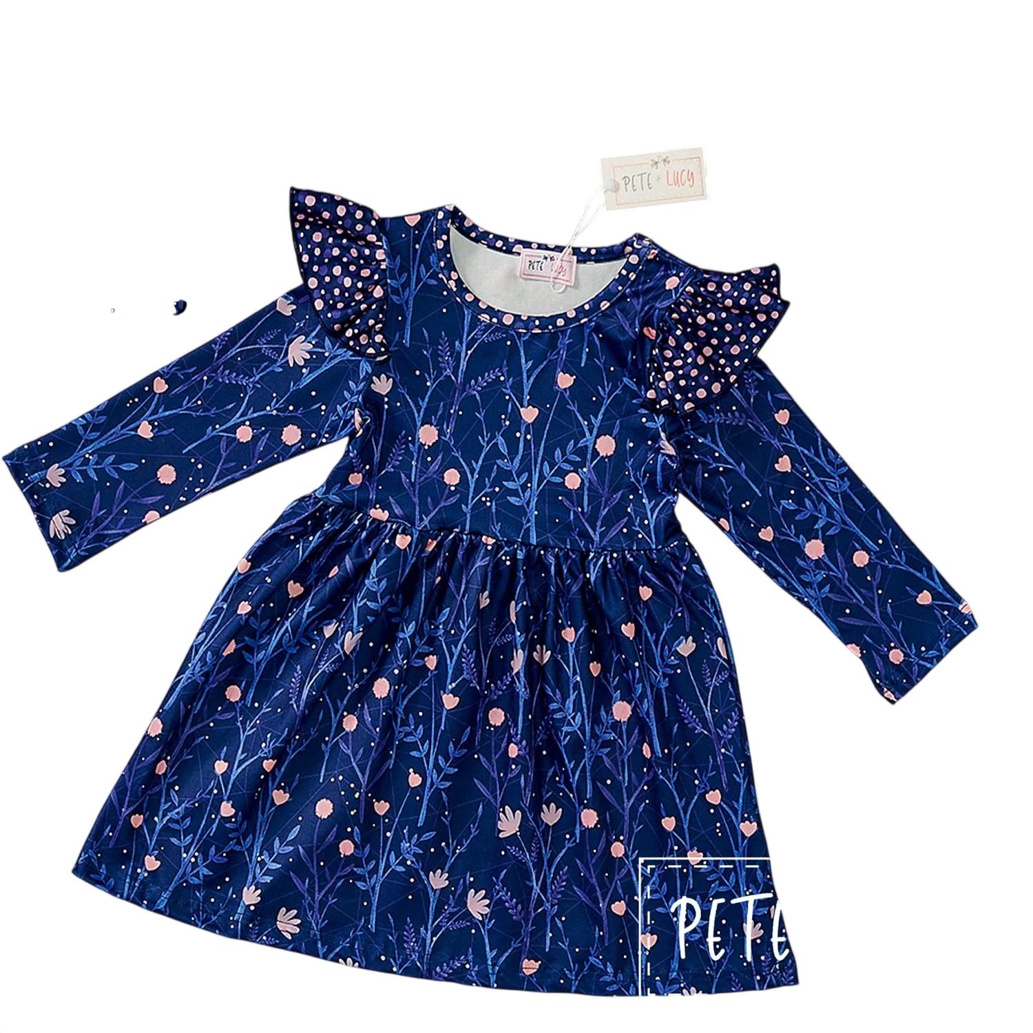 Pete + Lucy - Girls Midnight Blooms Dress
