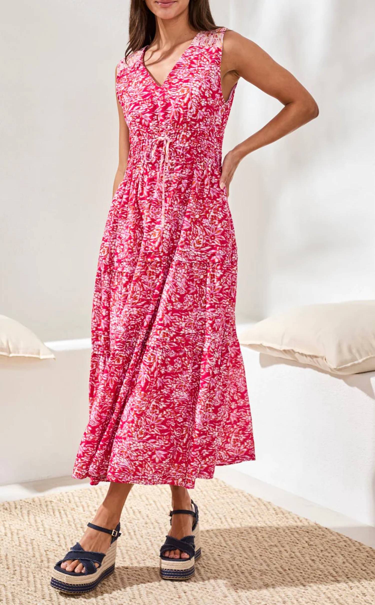 Tribal - Lined Poplin Maxi Dress