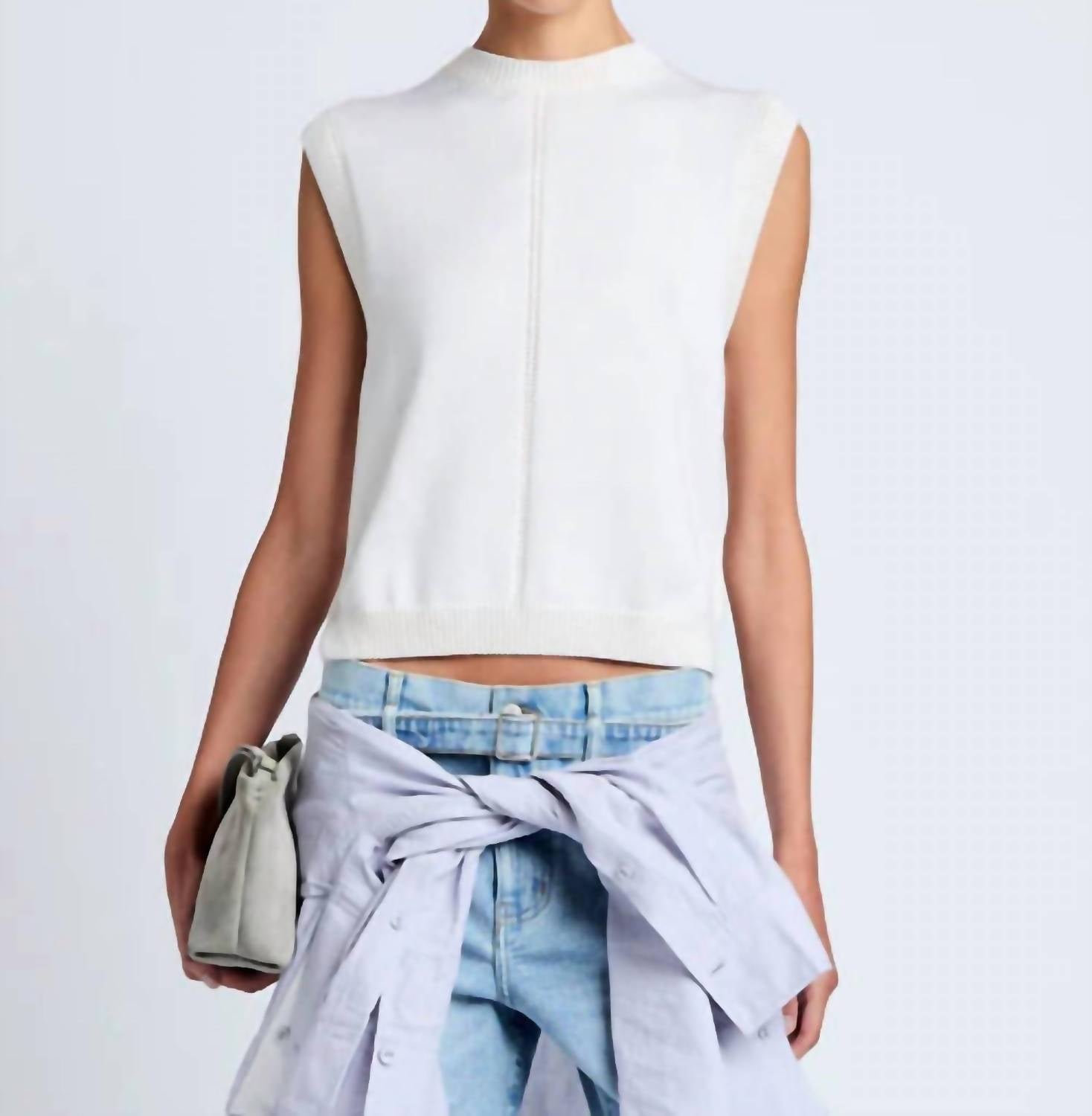 Proenza Schouler Emily Sleeveless Sweater in off white - women's tank top